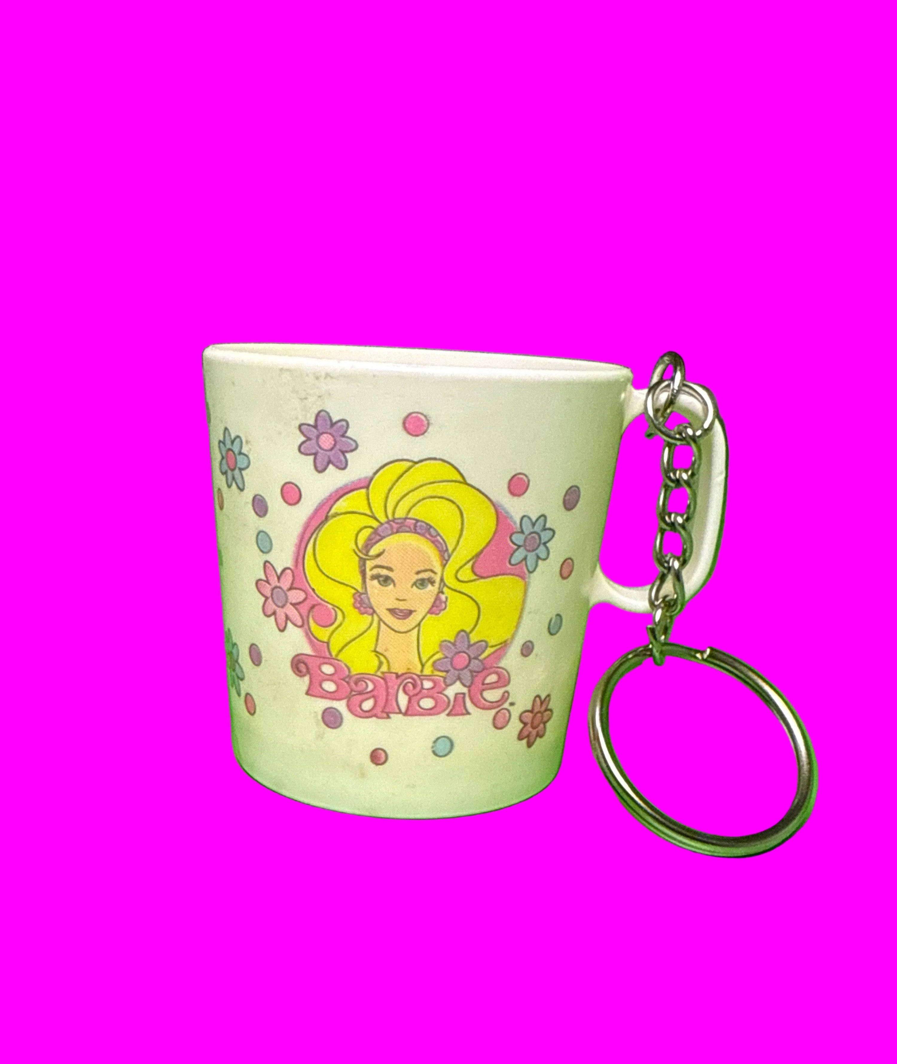 Keychain with a small Barbie cup
