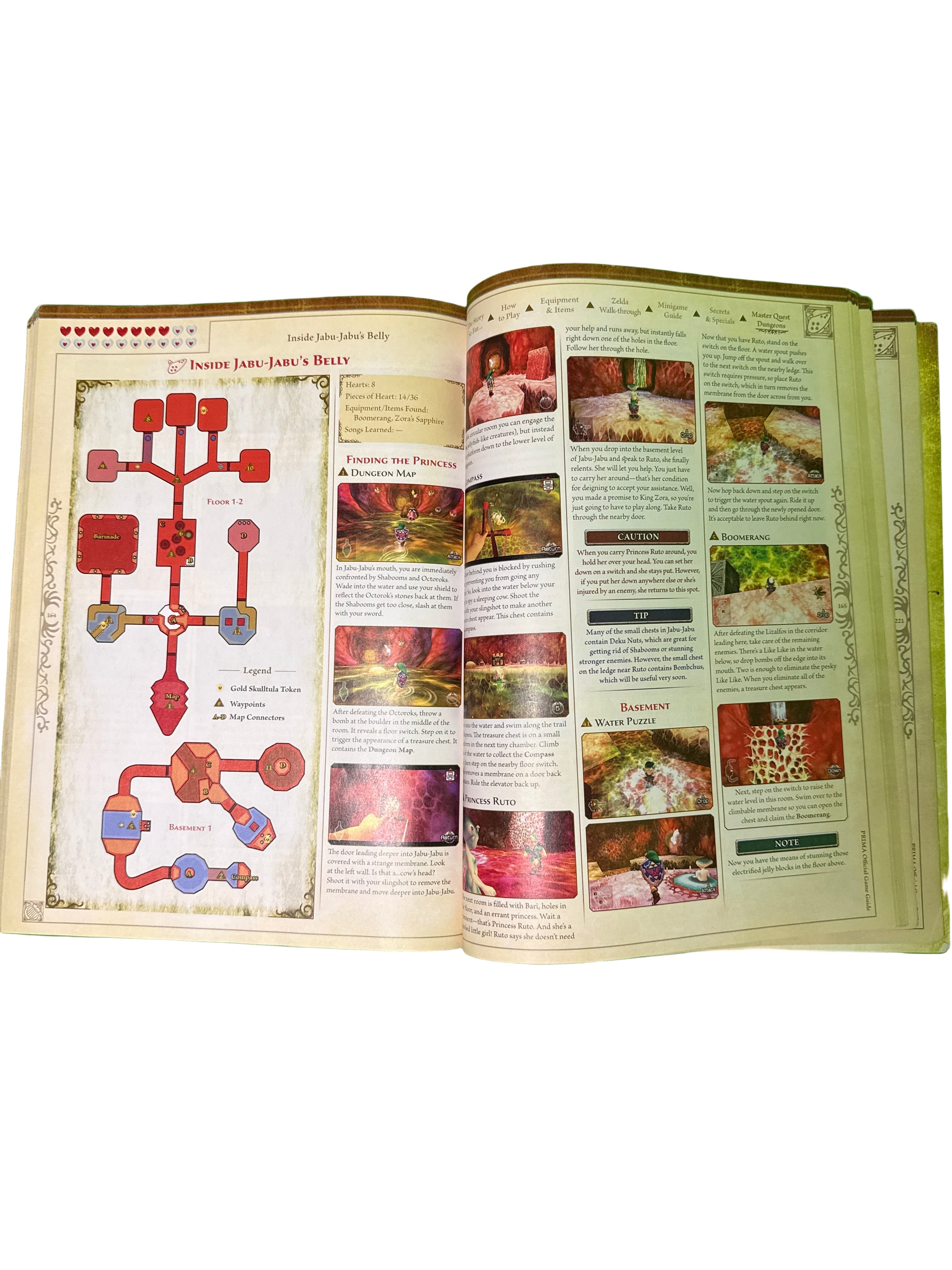 Open guide  with colorful illustrations on a white  surface