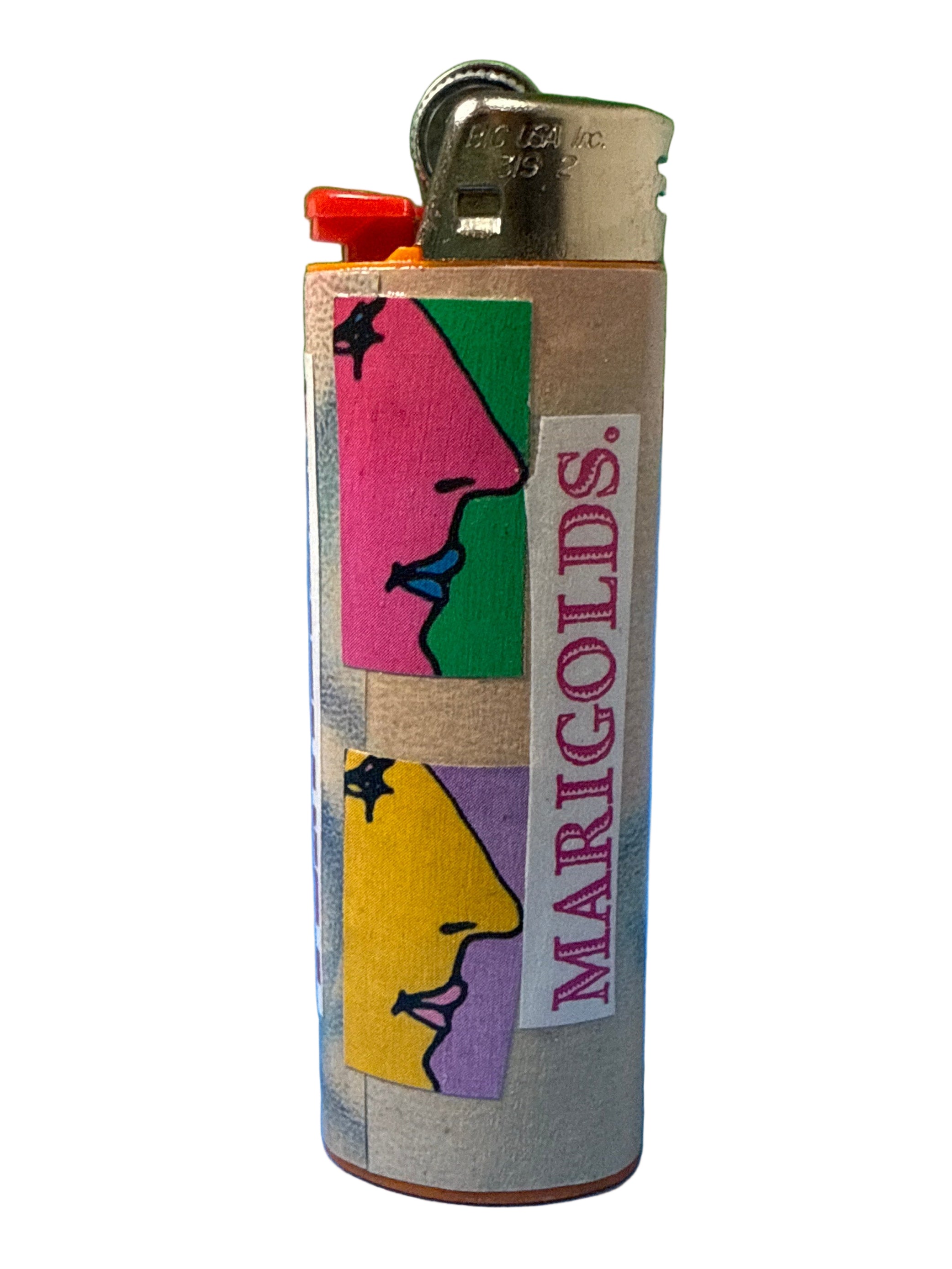 Marigold collage Bic lighter 
