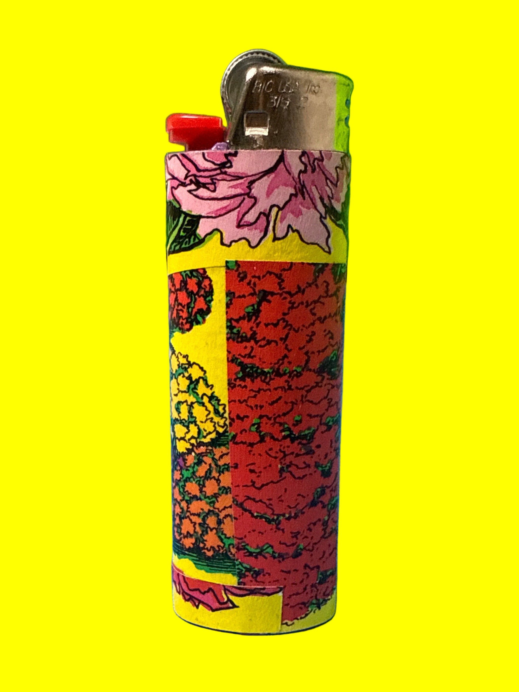 Red and yellow collage lighter 