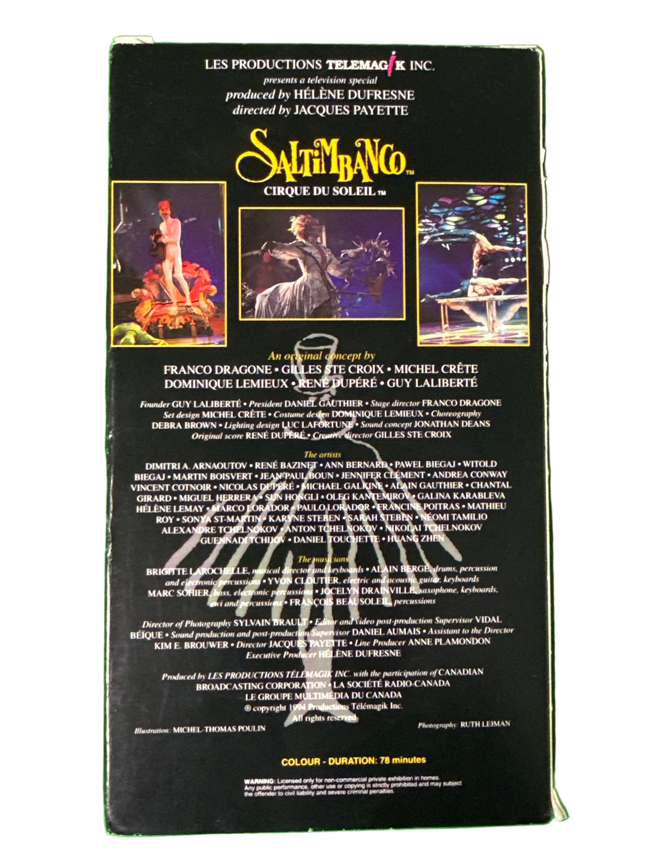 Saltimbanco Cirque Du Soleil VHS 